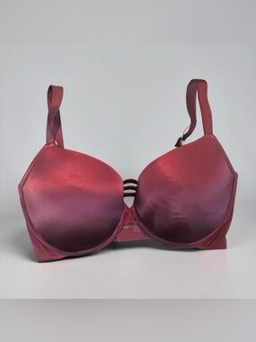 Soma Push Up Bra 36G Burgundy Satin Smooth Underwire Adjustable Straps